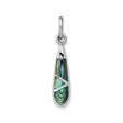 Sterling Silver Teardrop Pendant with Inlaid Abalone Shell, Ocean-Inspired Design for Women