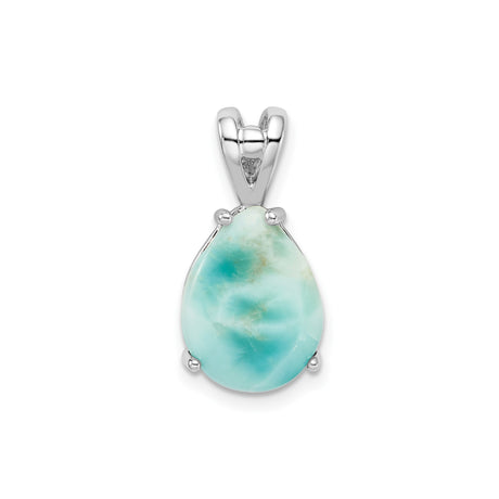 Sterling Silver Teardrop Pendant with Larimar Gemstone, Ocean-Inspired Spiritual Jewelry for Women