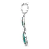 Sterling Silver Pendant with Synthetic Turquoise, Asymmetrical Bezel, Bohemian Southwestern Style