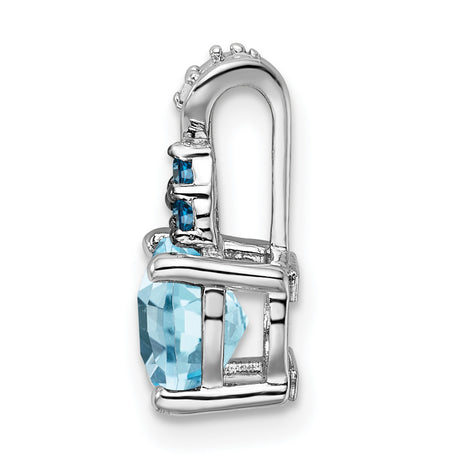 Sterling Silver Swirl Pendant with Sky Blue Topaz and London Blue Accents, Tiered Design for Women