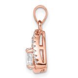 Gold Plated Triangle CZ Charm Pendant in Real 925 Sterling SIlver