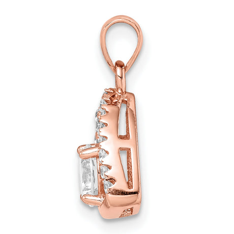 Gold Plated Triangle CZ Charm Pendant in Real 925 Sterling SIlver