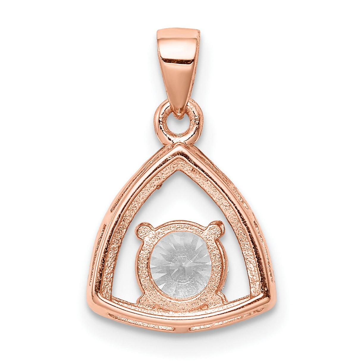 Gold Plated Triangle CZ Charm Pendant in Real 925 Sterling SIlver