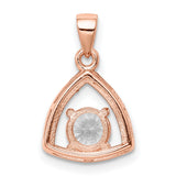 Gold Plated Triangle CZ Charm Pendant in Real 925 Sterling SIlver