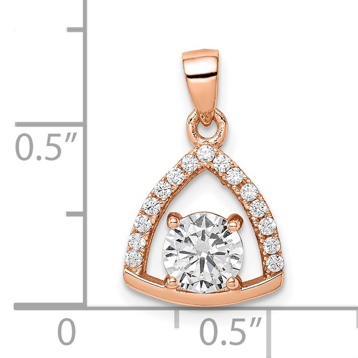 Gold Plated Triangle CZ Charm Pendant in Real 925 Sterling SIlver