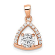 Gold Plated Triangle CZ Charm Pendant in Real 925 Sterling SIlver