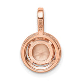 Sterling Silver Rose Gold Plated Pendant with Pink Cubic Zirconia and Halo Design