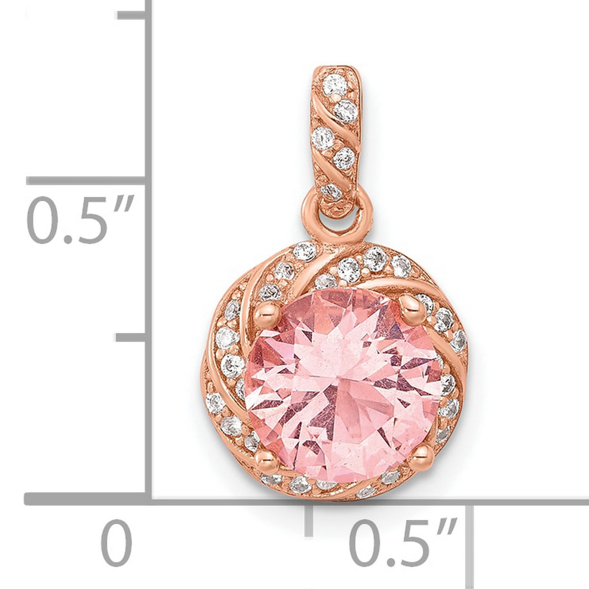 Crystal Charm Pendant in Real 925 Sterling Silver