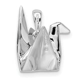 Sterling Silver Crane Pendant, Origami Bird Symbol of Peace and Hope for Men and Women