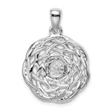 Sterling Silver Celtic Knot Pendant with Cubic Zirconia and Interwoven Design