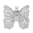 Sterling Silver Butterfly Pendant with Openwork Design and Polished Dot Accents