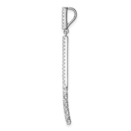 Sterling Silver Drop Earrings with Cubic Zirconia, Long Linear Dangle Style for Women