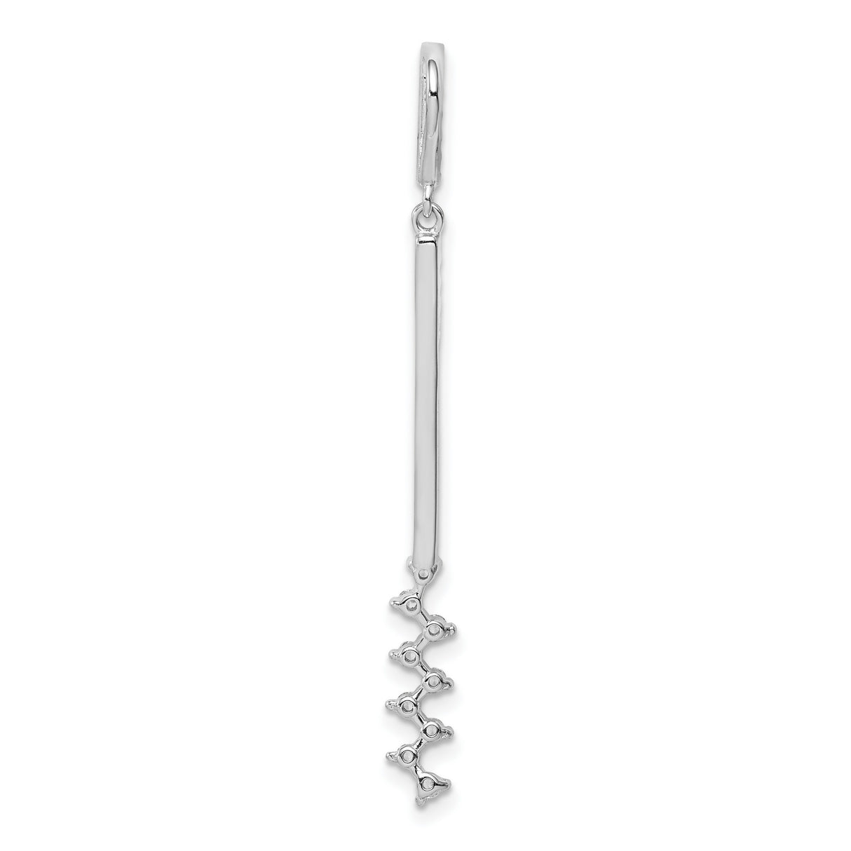 Sterling Silver Drop Earrings with Cubic Zirconia, Long Linear Dangle Style for Women