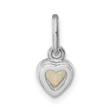 Sterling Silver Heart Pendant with Lab Created Opal Inlay, Polished Finish