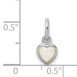 Sterling Silver Heart Pendant with Lab Created Opal Inlay, Polished Finish