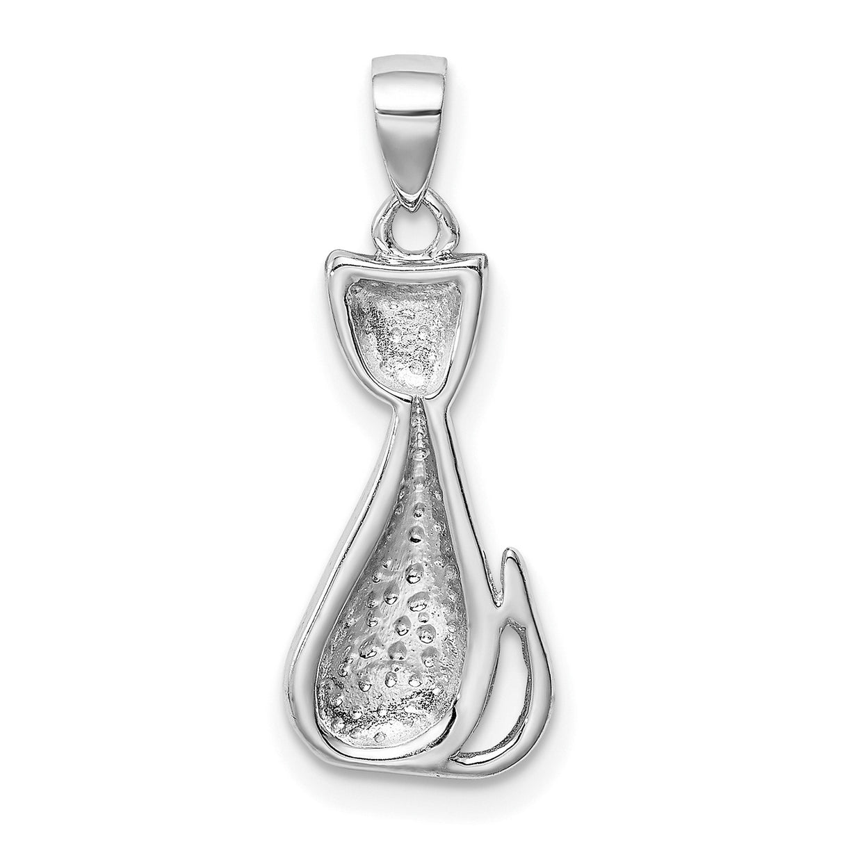 Cat with Created Opal Accents Charm Pendant in Real 925 Sterling Silver