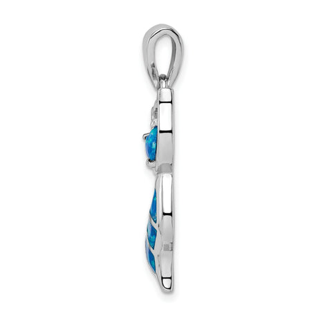 Created Opal Cat Charm Pendant in Real 925 Sterling Silver
