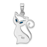 Created Opal Cat Charm Pendant in Real 925 Sterling Silver