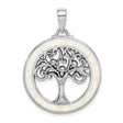Sterling Silver Tree of Life Pendant with Lab Created Opal Inlay, Nature Inspired Design for Women