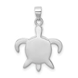 Sterling Silver Sea Turtle Pendant with Lab Created Blue Opal Inlay, Ocean Inspired Design