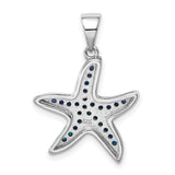 Created Opal Textured Star Fish Charm Pendant in Real 925 Sterling Silver