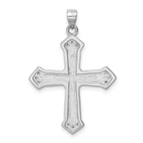 Sterling Silver Cross Pendant with Lab-Created Opal and Cubic Zirconia, Oceanic Hues, Unisex Design