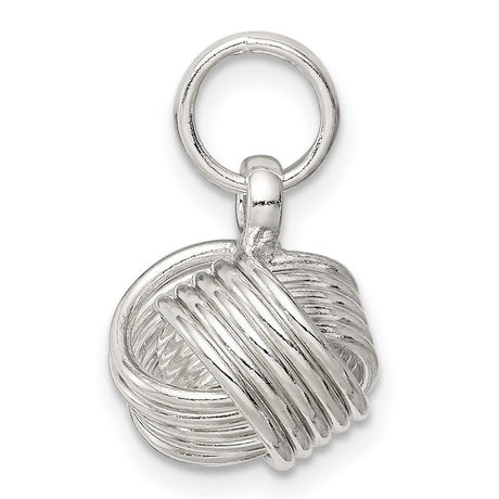 Sterling Silver Love Knot Pendant, Wire Knot Charm with Intricate Unity Design for Women