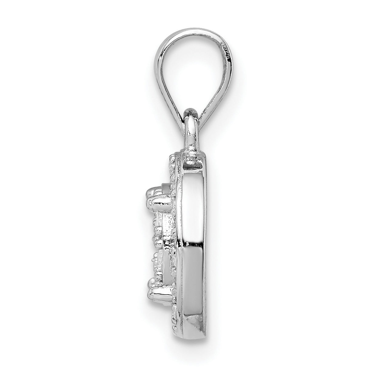 Pave CZ Circles Charm Pendant in Real 925 Sterling Silver