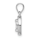 Pave CZ Circles Charm Pendant in Real 925 Sterling Silver