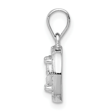 Pave CZ Circles Charm Pendant in Real 925 Sterling Silver