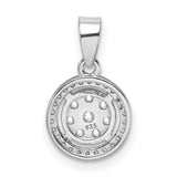 Pave CZ Circles Charm Pendant in Real 925 Sterling Silver