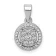 Pave CZ Circles Charm Pendant in Real 925 Sterling Silver