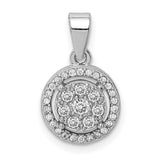 Pave CZ Circles Charm Pendant in Real 925 Sterling Silver
