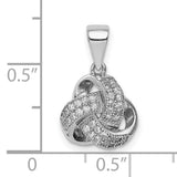 Sterling Silver Infinity Knot Pendant with Cubic Zirconia, Celtic Eternal Love Design