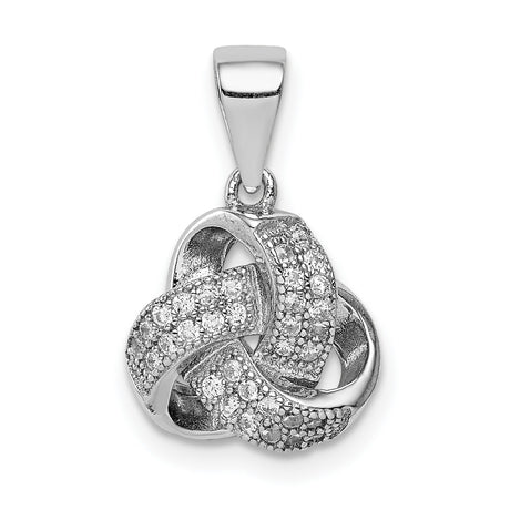 Sterling Silver Infinity Knot Pendant with Cubic Zirconia, Celtic Eternal Love Design