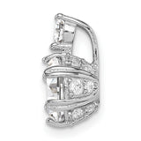 Sterling Silver Solitaire Pendant with Double Cubic Zirconia, Classic Bridal Design