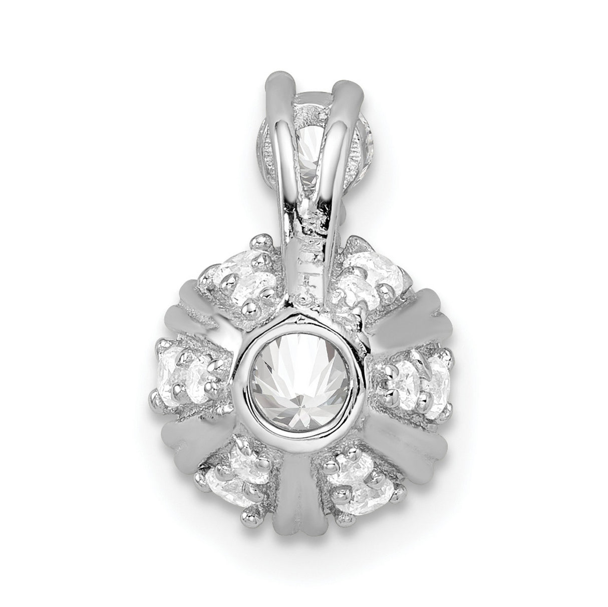 Sterling Silver Solitaire Pendant with Double Cubic Zirconia, Classic Bridal Design