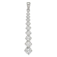 Sterling Silver Drop Pendant with Cubic Zirconia in Vertical Line Design