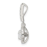 Sterling Silver Drop Earrings with Cubic Zirconia Center, Halo and Accented Bail Design