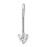 Sterling Silver Nose Stud with Cubic Zirconia Triangular Floral Setting