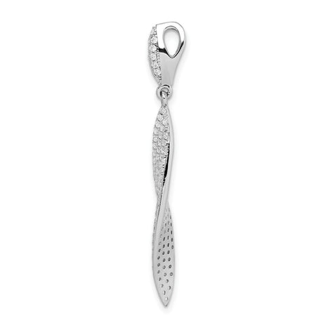 Sterling Silver Drop Earrings with Cubic Zirconia, Long Marquise Design, Modern Evening Style