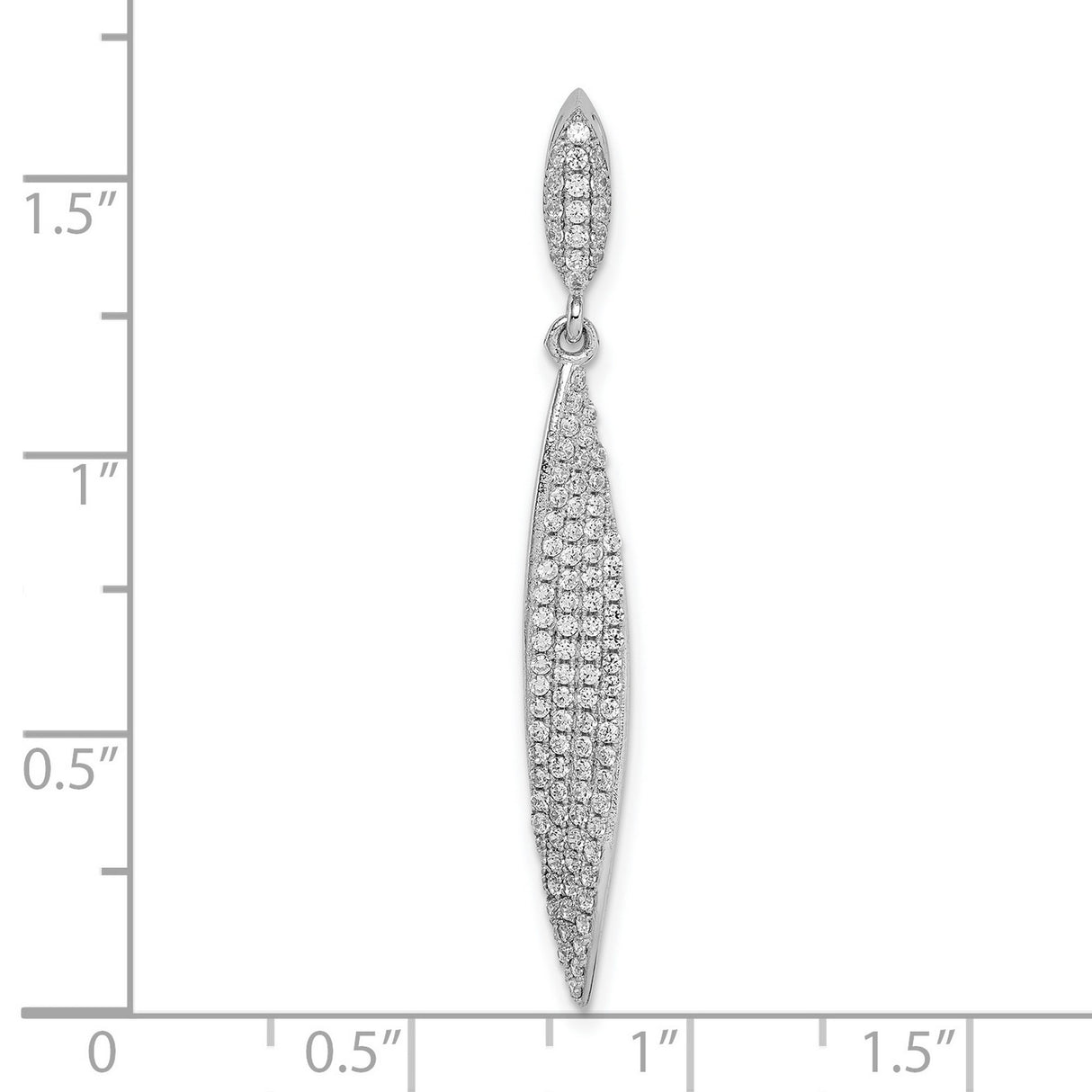 Sterling Silver Drop Earrings with Cubic Zirconia, Long Marquise Design, Modern Evening Style