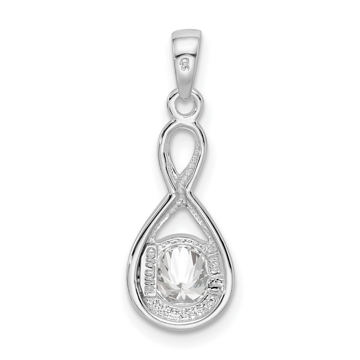 Sterling Silver Infinity Pendant with Cubic Zirconia, Romantic Love Design for Women
