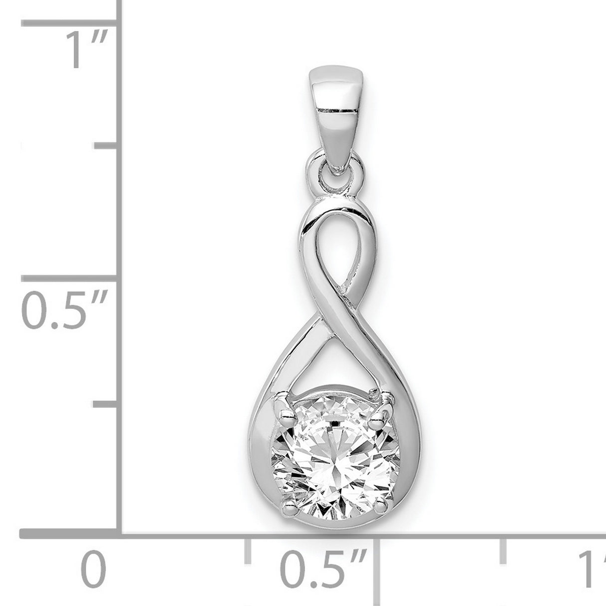 Sterling Silver Infinity Pendant with Cubic Zirconia, Romantic Love Design for Women