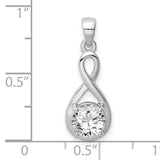Sterling Silver Infinity Pendant with Cubic Zirconia, Romantic Love Design for Women