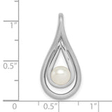 Sterling Silver Teardrop Pendant with White Pearl, Minimalist Bridal Jewelry for Women