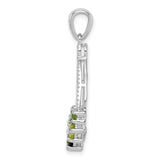 Sterling Silver Teardrop Pendant with Chrome Diopside in Open Frame Design for Women