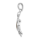 Abalone Turtle Charm Pendant in Real 925 Sterling Silver