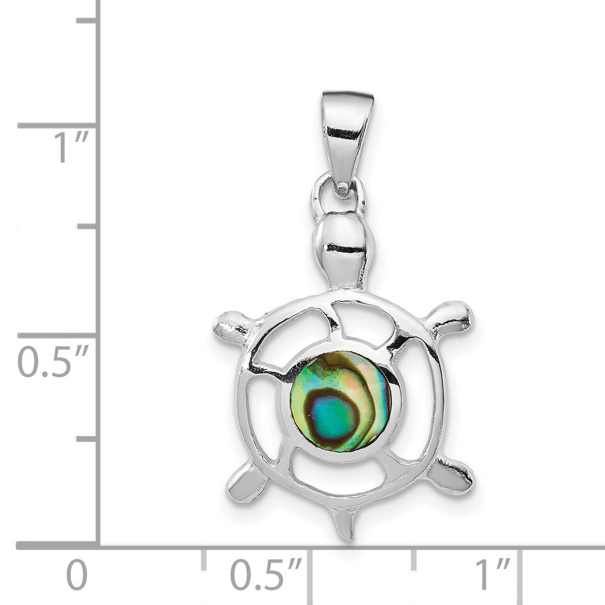 Abalone Turtle Charm Pendant in Real 925 Sterling Silver