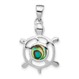 Abalone Turtle Charm Pendant in Real 925 Sterling Silver